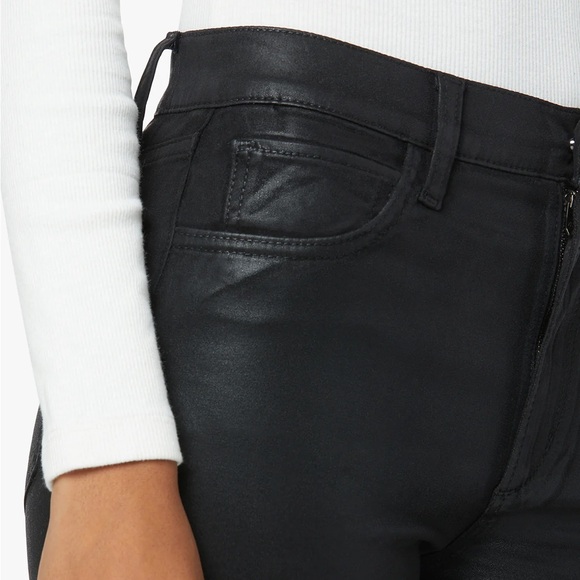 Joe’s Jeans Charlie Coated Raw Hem Skinny Ankle Jeans Black - Picture 4 of 6